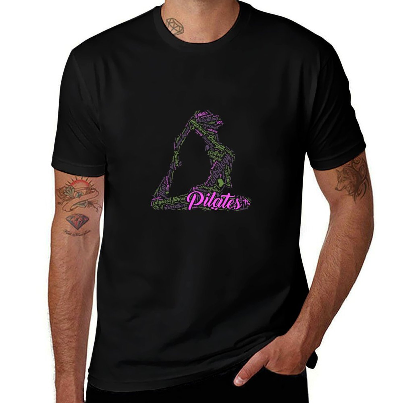 Pilates Yoga Class - Womens Fun Word Cloud and Cute