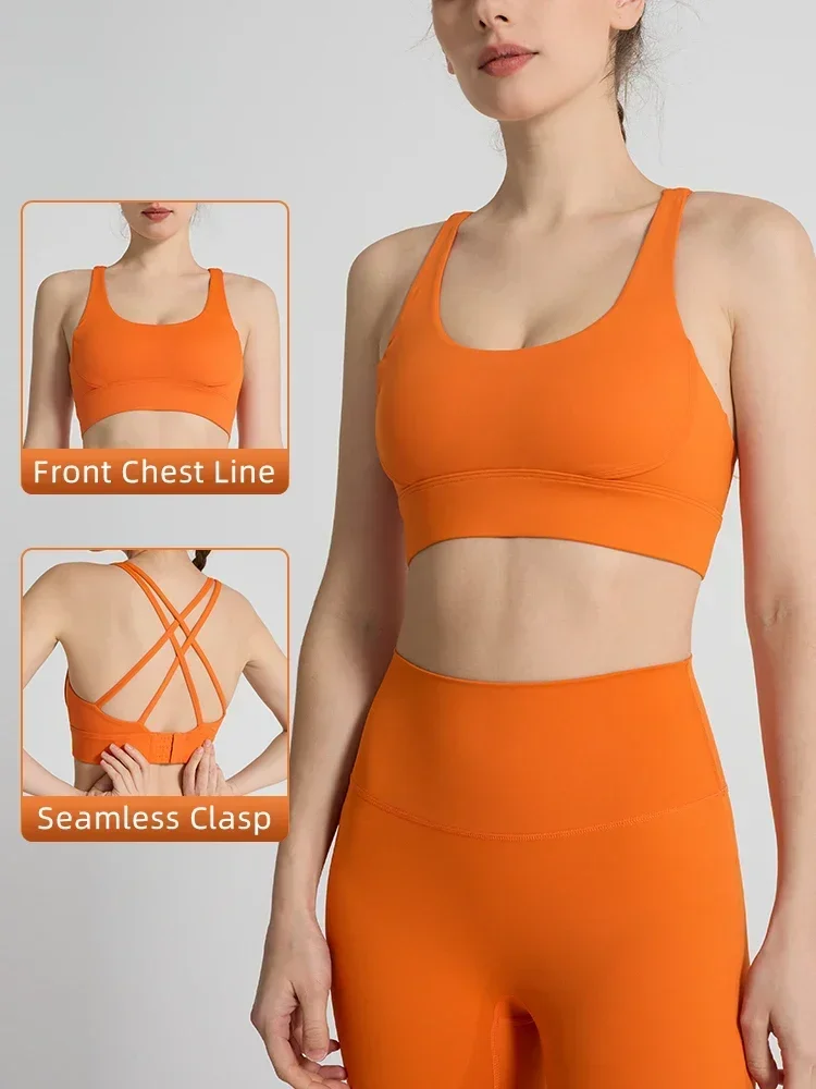 Solid Color Women's Sports Bra - Pilates Yoga Top review and price